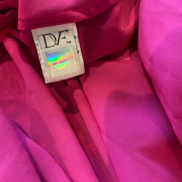 Diane Von Furstenberg 100% Silk Dress Parry Multi-Floral Peasant Smock Size 0 - Picture 14 of 16